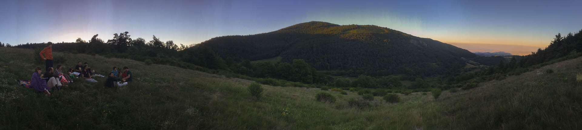 Vue panoramique d'un participant progressant en hauteur dans les arbres, entouré par la forêt pyrénéenne